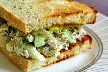Healthy tuna and lettuce sandwich 