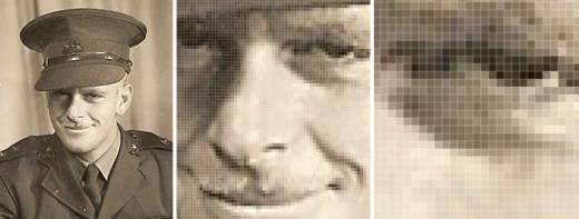 Digital images - on your screen - are made up of thousands of tiny, squares called "pixels".                    Each pixel can only be one color.