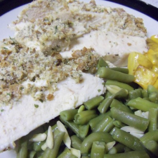 Chicken is very moist and not sweet.