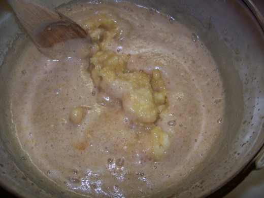 Stir in the mashed banana.