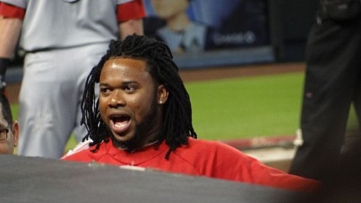 Johnny Cueto Talking to the Fans