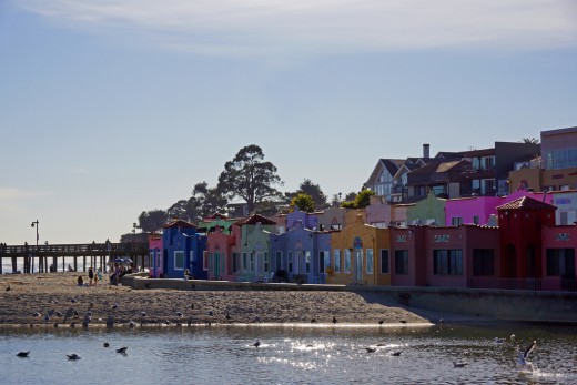 Capitola's iconic and colorful waterfront. 