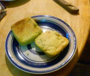 Low carb quick burger bun in a square shape