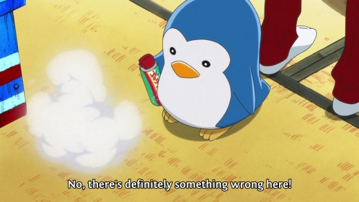 Shouma's penguin has a habit of using unnecessary amounts of bug spray - something not too far off from how Shouma behaves.