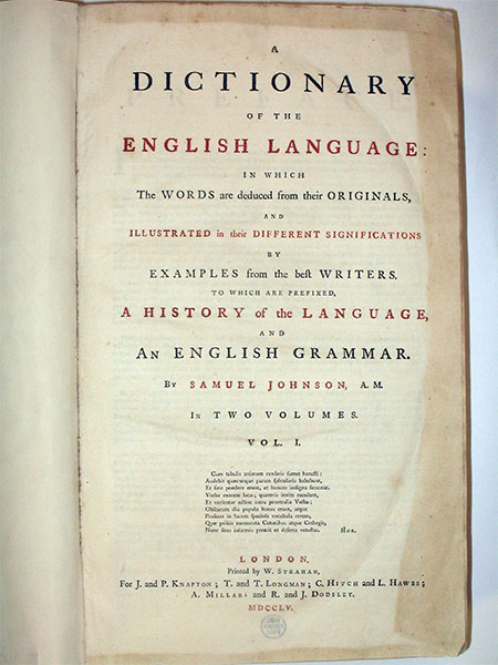 Dictionary of the English Language 1755