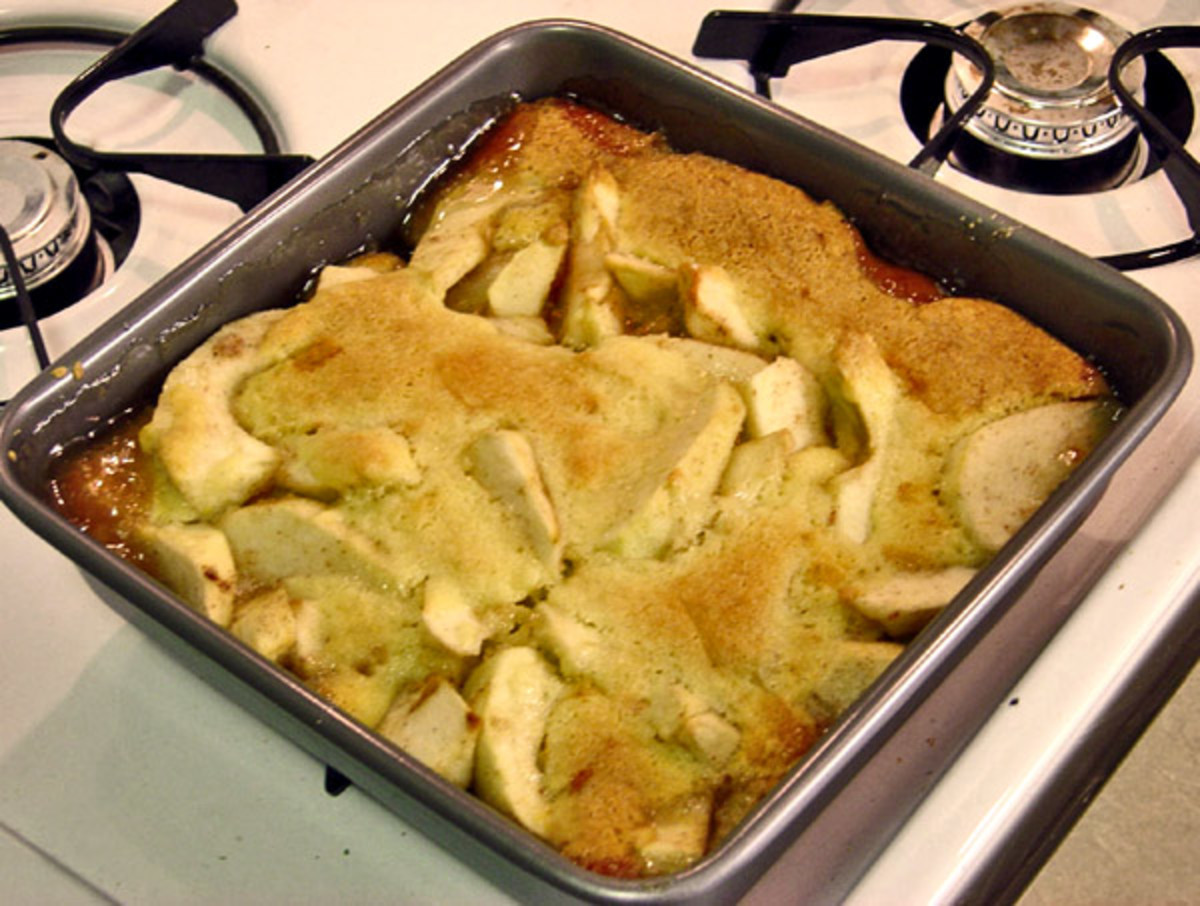 Apple cobbler is quick and easy to make.