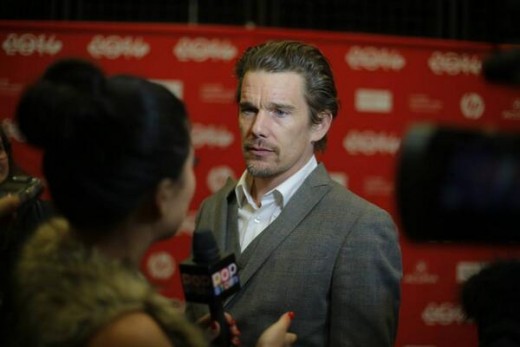 Ethan Hawke promoting his new movie Boyhood.