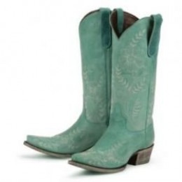 red and turquoise cowboy boots