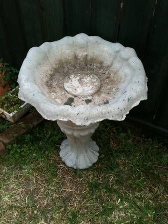 Clean and scrape old paint from bird baths, use high quality paint to dress up tired décor
