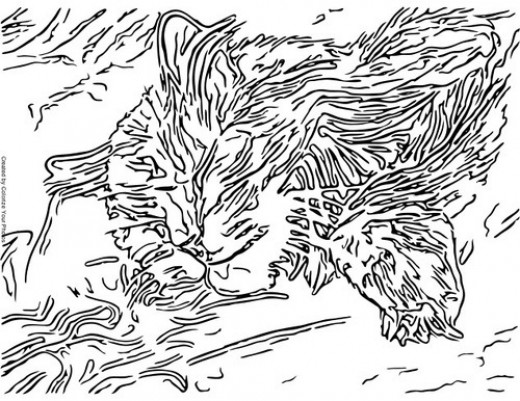 Free Cat Art Coloring Pages