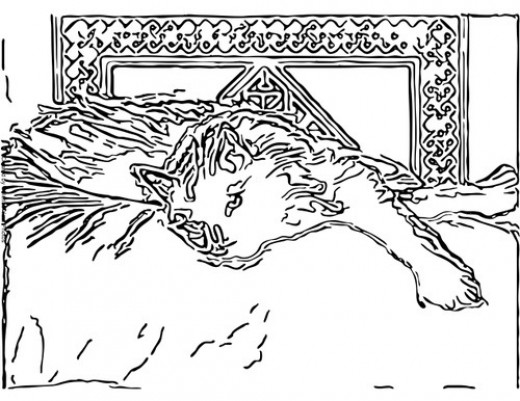 Download Free Cat Art Coloring Pages