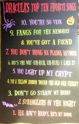 Dracula's Top 10 Favorite Songs