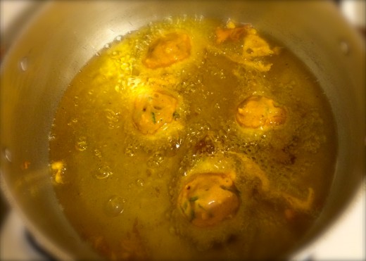 Let the balls turn golden brown. 