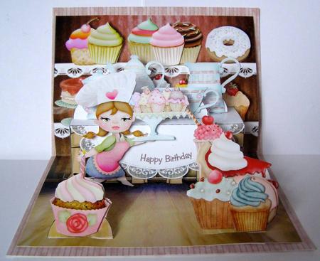 Tea shop pop up card - see below for details