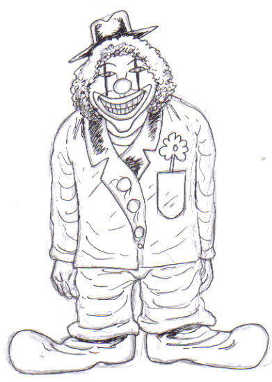 Clown drawing complete...now some colour!