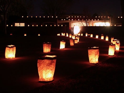 Christmas Eve luminaria (farolito) display in Albuquerque, USA