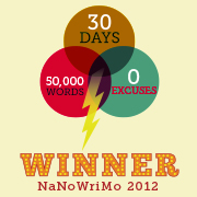 My NaNoWriMo badge from 2012.