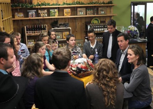 The Duggars with-then Presidential candidate, Rick Santorum. 