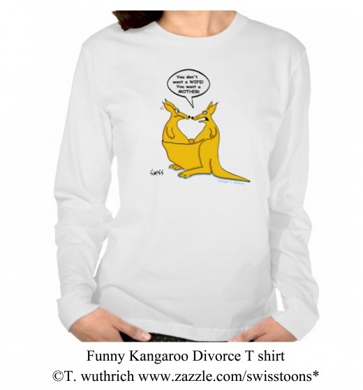 Funny Kangaroo Cartoon Shirt For Divorcee