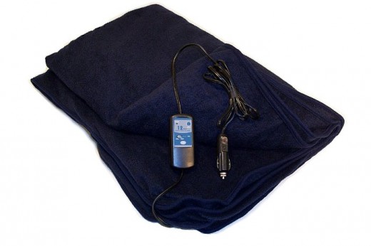 Trillium Worldwide Car Cozy 2 12-Volt Heated Travel Blanket (Navy, 58" x 42")