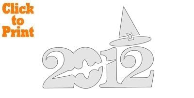 2012 Bat &amp; Witch's Hat Pumpkin Stencil
