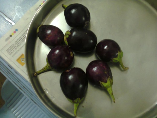small round brinjals. I cooked only seven.