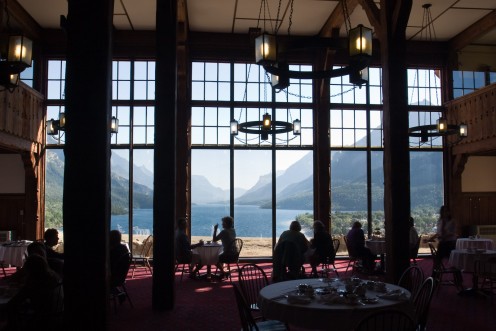Waterton Lake, from inside the Prince of Wales Hotel 