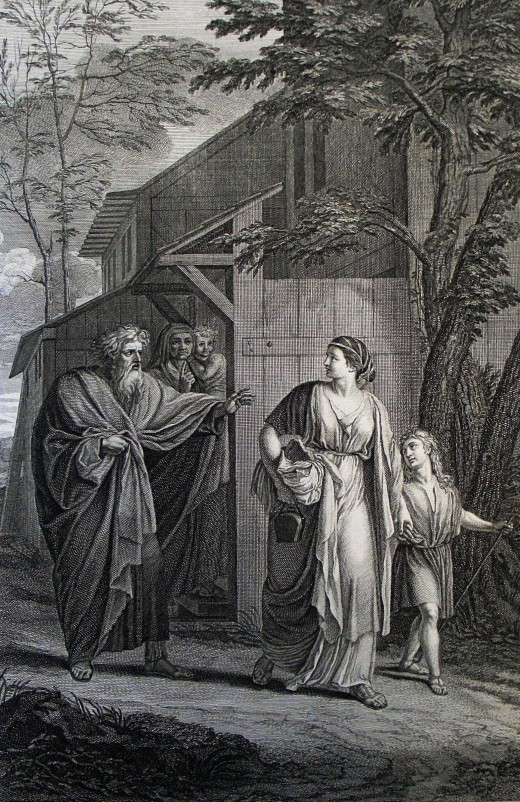 Abraham send Hagar and Ishmael into the dessert.