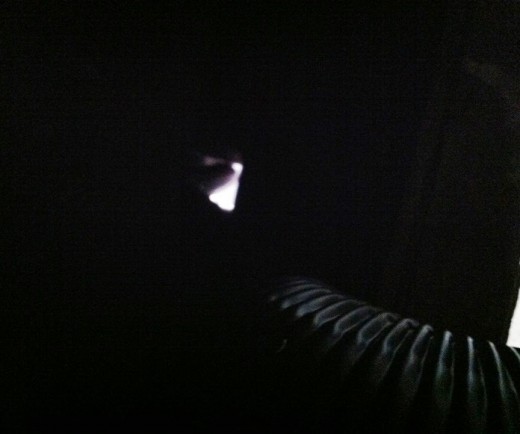 View looking straight up the chimney. Flu liner installed.
