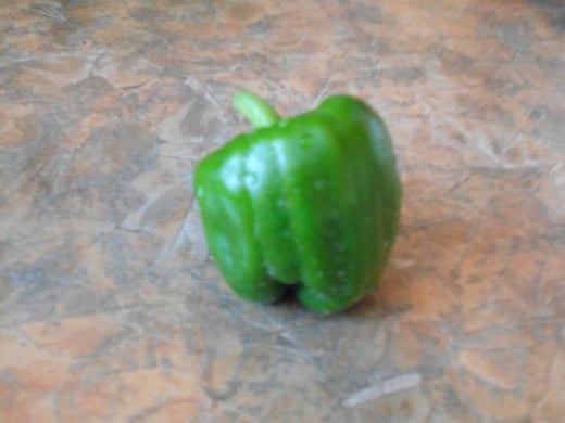 My first of three awkwardly shaped peppers.