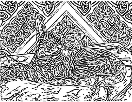 Download Free Cat Art Coloring Pages