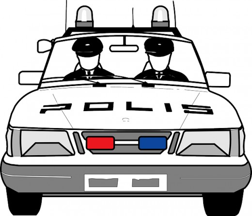 Police car coloring page