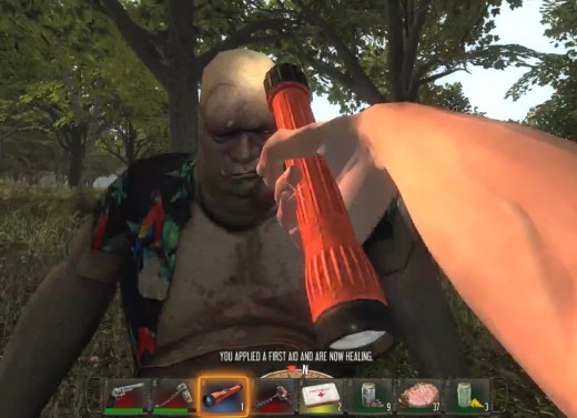 I lost count on how many hits to take a Bloated Zombie down with a Flashlight.... too many