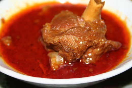 The Red hue Mutton Curry of our house