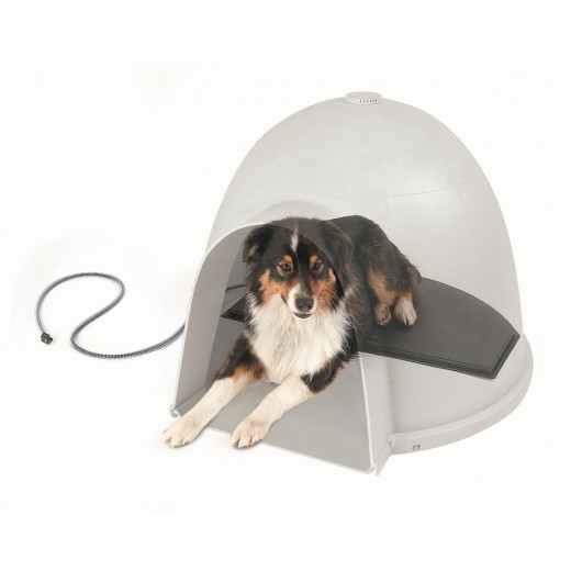Indoor/Outdoor Heated Igloo Dog Bed Comes in Small, Medium, and Large Sizes