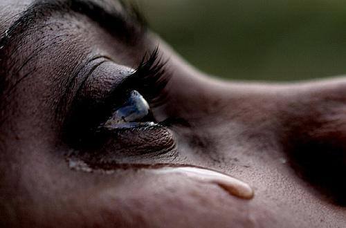 Woman in tears