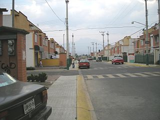 A street in a slum area.