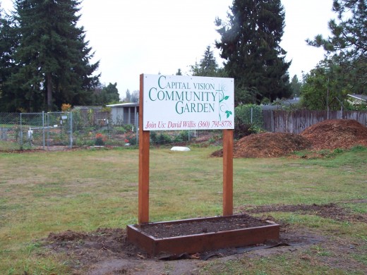 Land donated by a church for a community garden