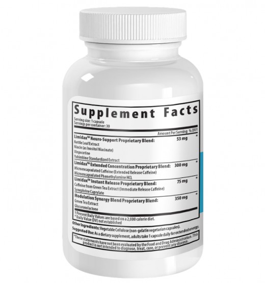 Limidax XR Supplement Label Bottle