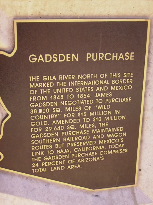 Plaque commemorating 1852 Gadsden Purchase