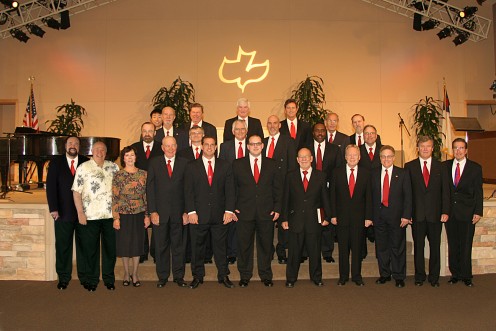 Calvary Chapel Mens Chorale with Pastor Chuck Smith (Hawaiian Shirt) (I'm left center)