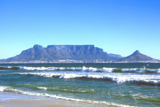 Far view of Table mountain Amazing and even better once you reach the top.