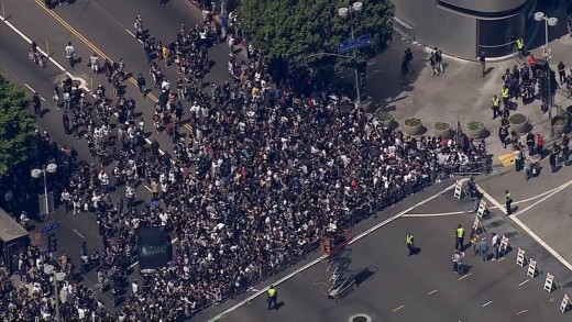 17,000 people gather outside of Staples Center in Los Angeles to support their Stanley Cup Champion Kings