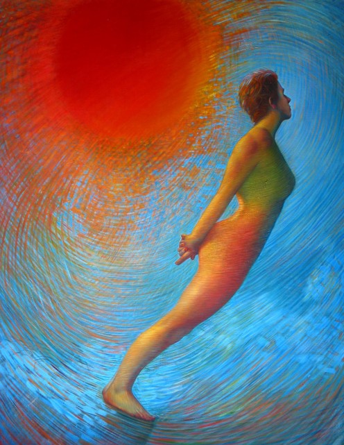 Red Sun (Oil on Canvas)