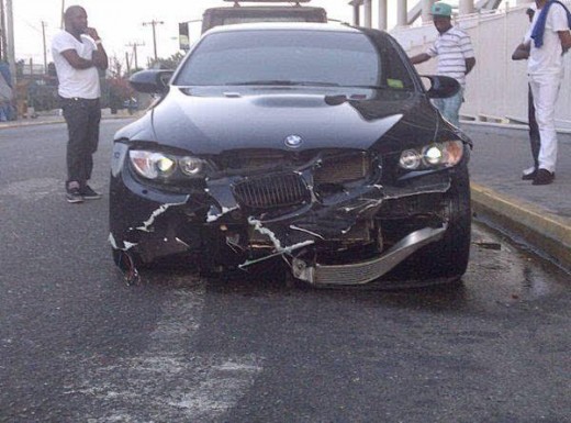 Usain Bolt's crashed car from 2012