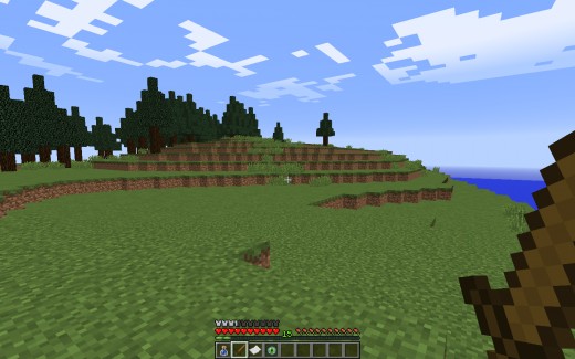 A screenshot of the MineZ world