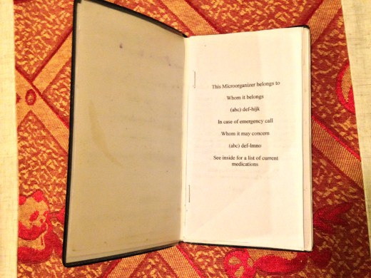 The custom booklet inserted into the calendar's vinyl cover