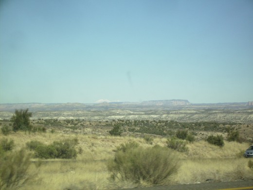 After a long uphill drive we crest the mountain and begin our descent into the Verde Valley.  The day was so clear that we could see the snow covered San Fransisco Peaks - the highest mountain peaks in Arizona - north of Flagstaff in the distance.