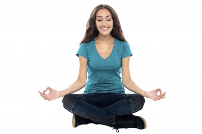 Young Girl Practicing Yoga Mudra