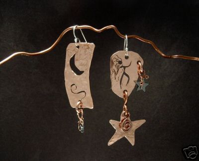Fabricated copper earrings